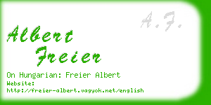 albert freier business card